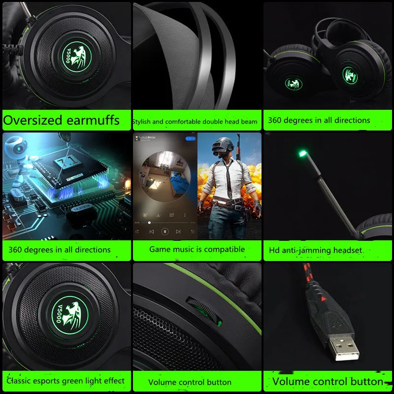Shield V5000 Game Headset PUBG Computer Desktop Light-Emitting Cross-Border | Электроника