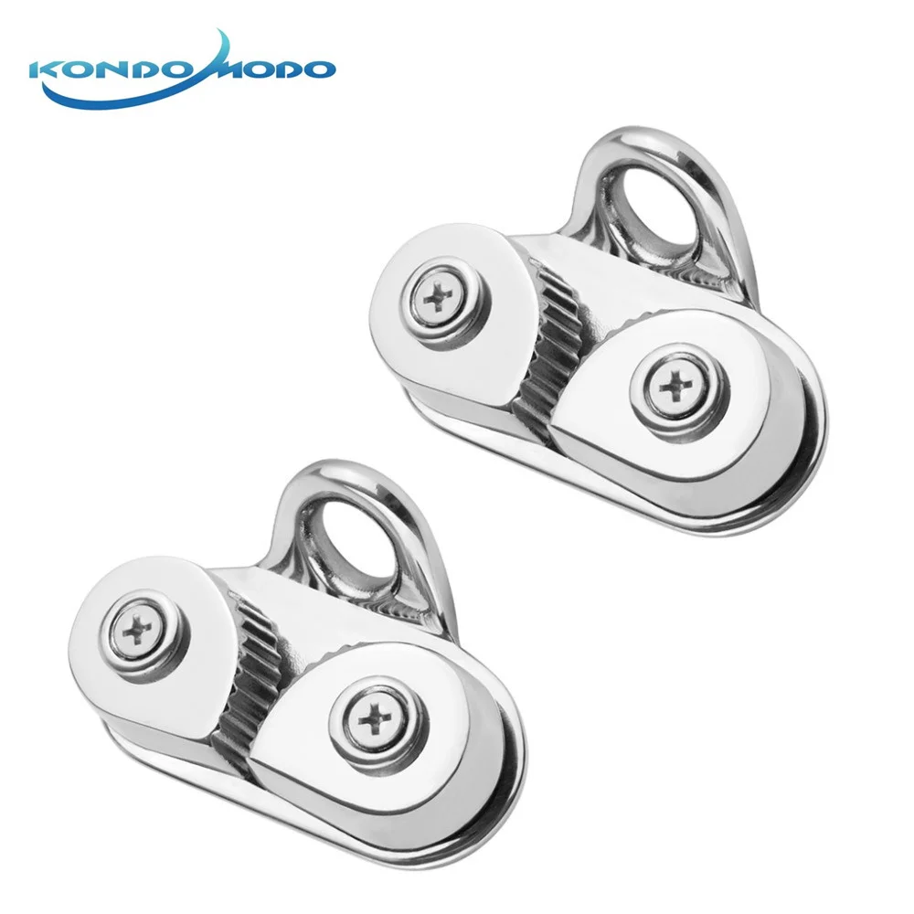 

2PCS 316 Stainless Steel Boat Fast Entry Cam Cleat With Leading Rings Ball Bearings Rope Clamp Boat Cleats Marine Boat Harware