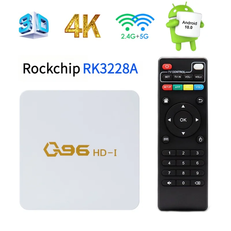 

Q96 HD-I Smart TV box Android 10 Rockchip RK3228A Quad Core PK S905 HD 4K 3D H.265 16GB 256GB 5G Wi-Fi media player IPTV