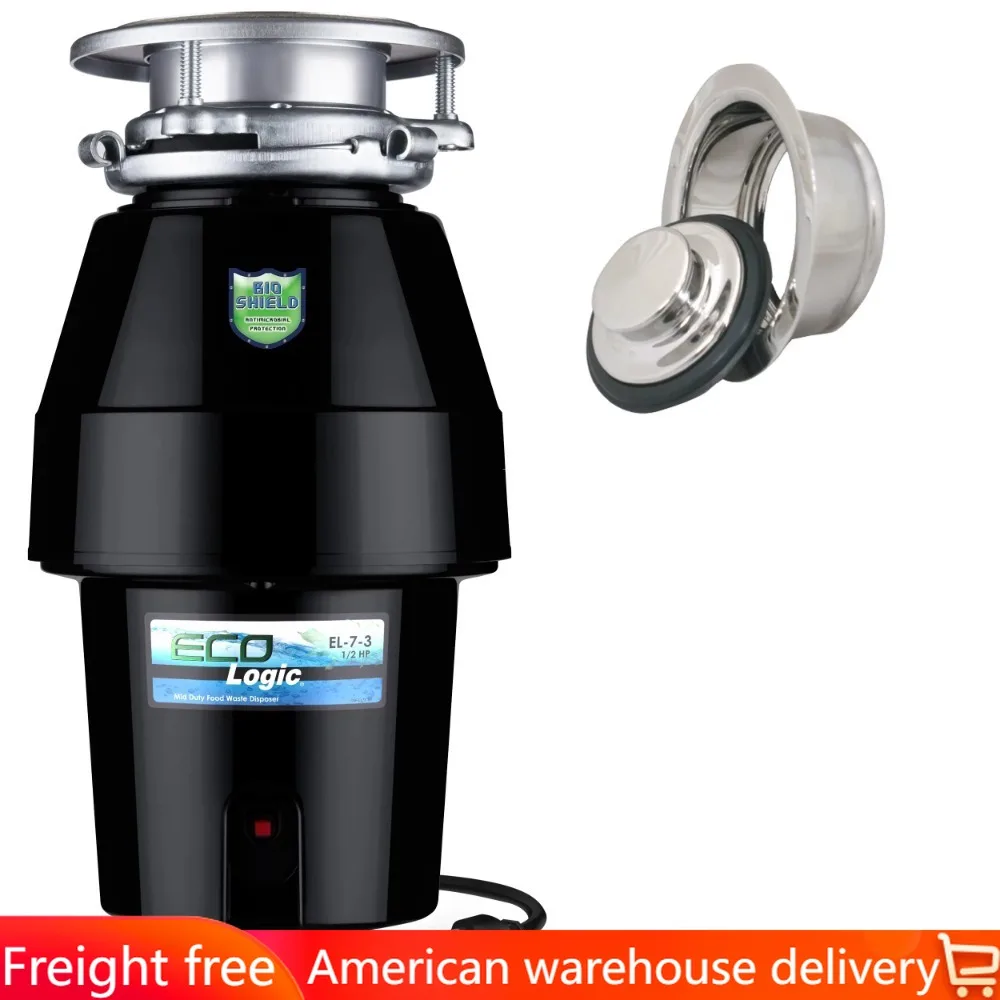 1/2 HP Garbage Disposal With Polished Chrome Sink Flange Foo