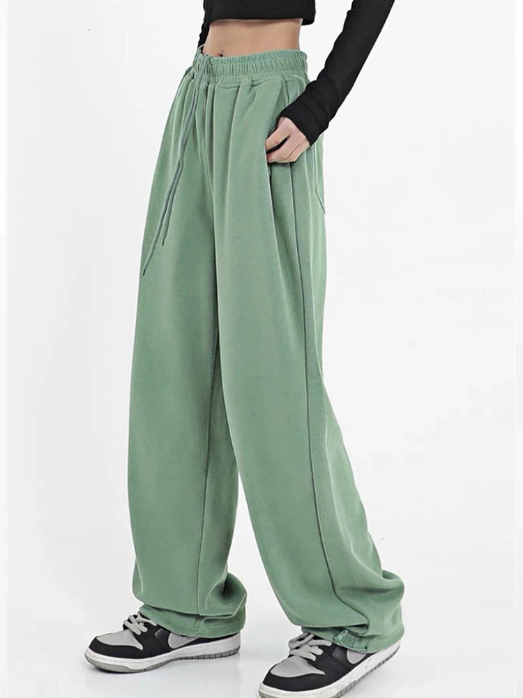 Женские однотонные спортивные брюки для бега женские мешковатые шикарные