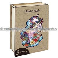 wooden jigsaw puzzle unicorn wooden jigsaw puzzle 3 d puzzle gift interactive games toy for adults kids educational fabulous