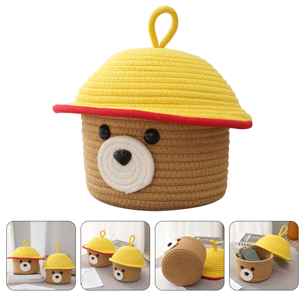 

Basket Woven Storage Rattan Baskets Cotton Organizer Bin Rope Garbage Can Animaltrash Waste Potsnacks Planter Office Sundry
