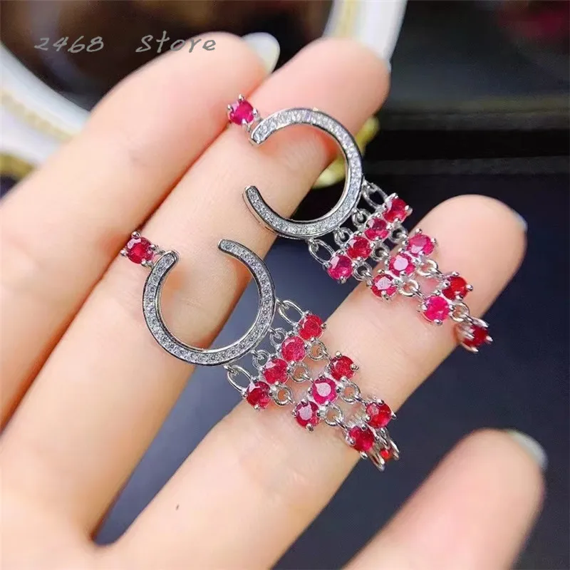 

Женские серьги из серебра 925 пробы с натуральным Рубином