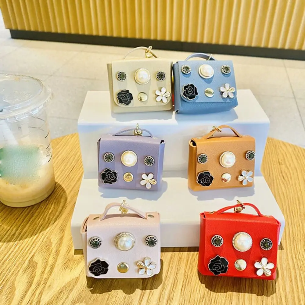 

Cute Coin Purse Flower Leather Pouch Car Key Chain Girl Key Chain Korean Style Bag Pendant Bag Accessories
