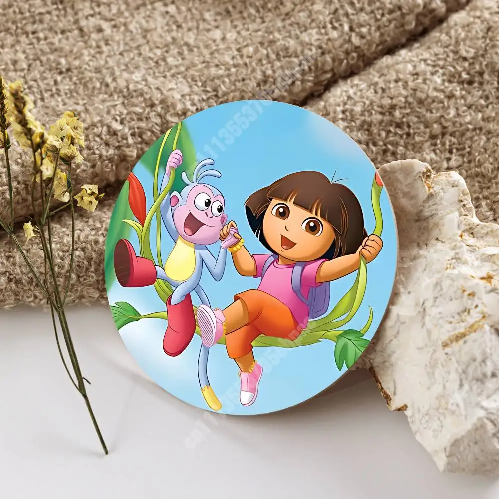 Фото Деревянная подставка для чашек Dora the Explorer (Дора и Эксплореры) с мультяшным рисунком, для капучино, водки, сока, воды, для цветочного магазина №2