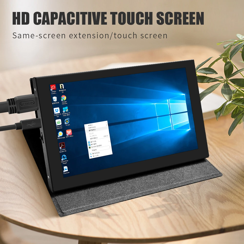 7 inch HDMI LCD (H) Computer Monitor 1024*600 IPS Capacitive Touch Screen Supports Raspberry Pi Jetson Nano Win10 etc
