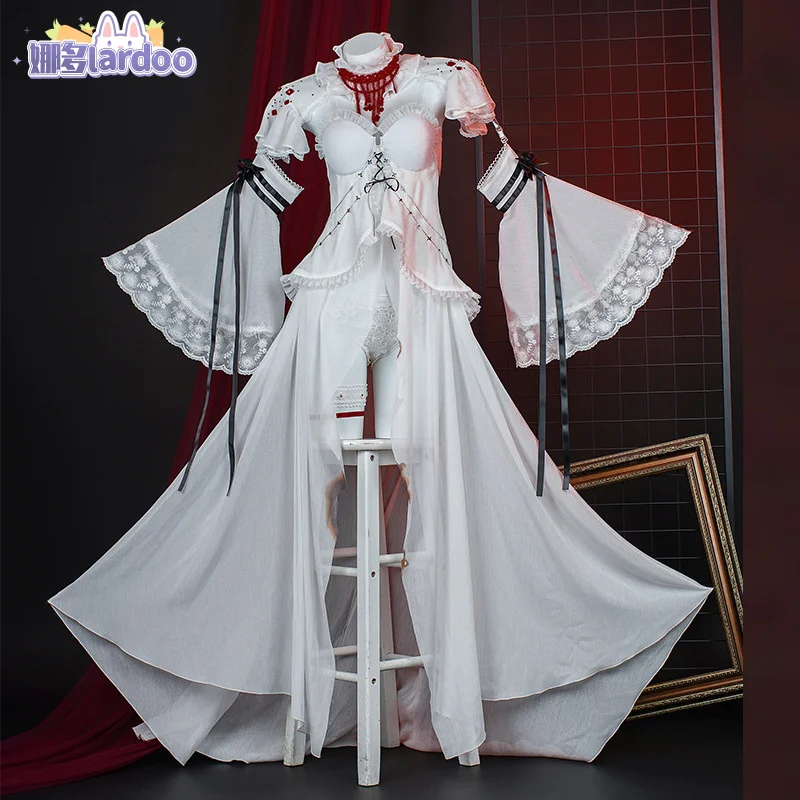 Coquelic косплей костюм парик игра дорога до нигде белое платье сексуальная форма