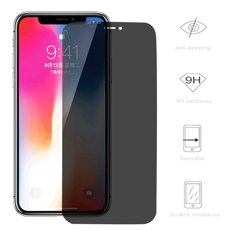 100D HD Anti Spy Tempered Glass For IPhone 13 12 11 Pro Mini XR/X/XS Max Privacy Screen Protector 7/8S Plus SE 2020 |