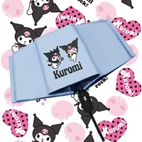 sanrioed kuromi automatic sun umbrella kawaii anime summer cute cartoon folding sunscreen uv protection sun accessories gifts