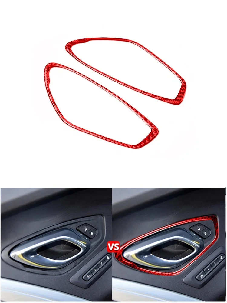 

Для Chevrolet Camaro 2017 2018 2019, красные наклейки из углеродного волокна, аксессуары, молдинги для салона автомобиля, декоративная крышка, декоративные детали