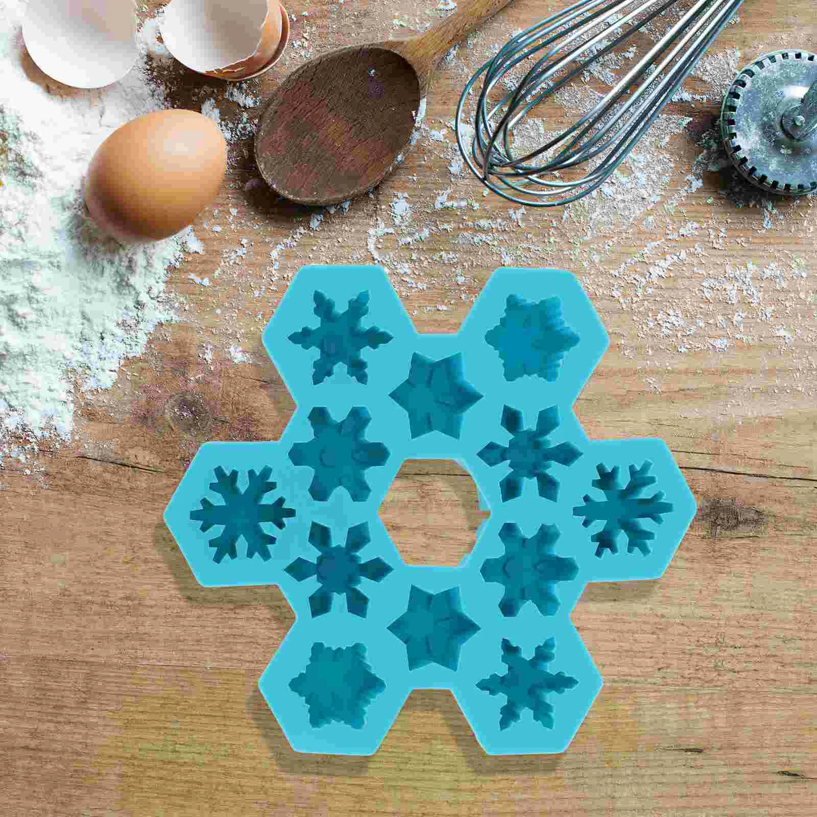 

2 Pcs Para Gelatinas Ice Molds Snowflake Tray Cube Cake Silicone