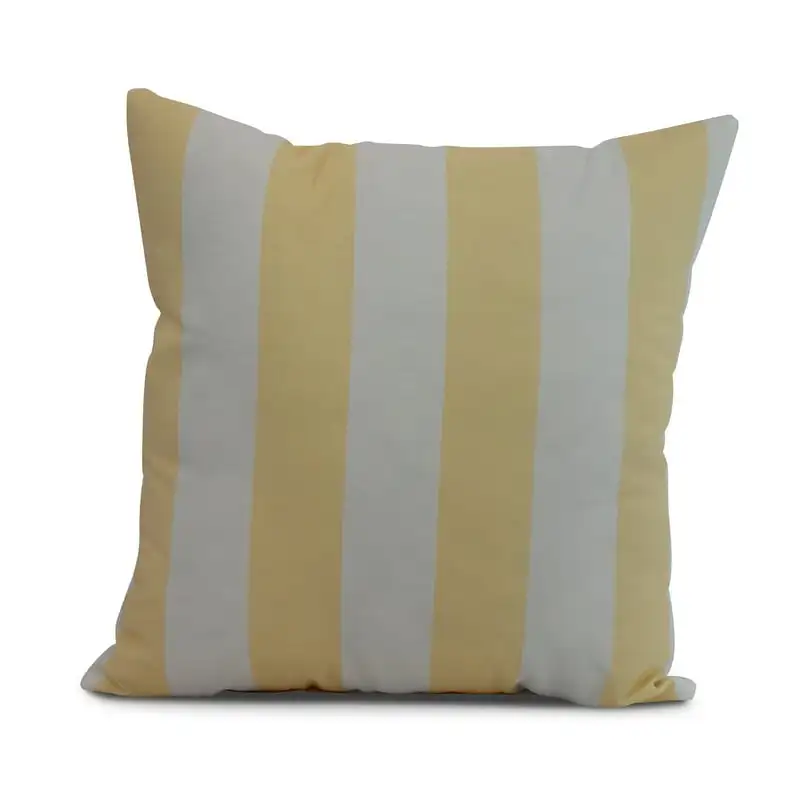 

16" x 16" Rugby Stripe, Stripe Print Outdoor Pillow, Yellow