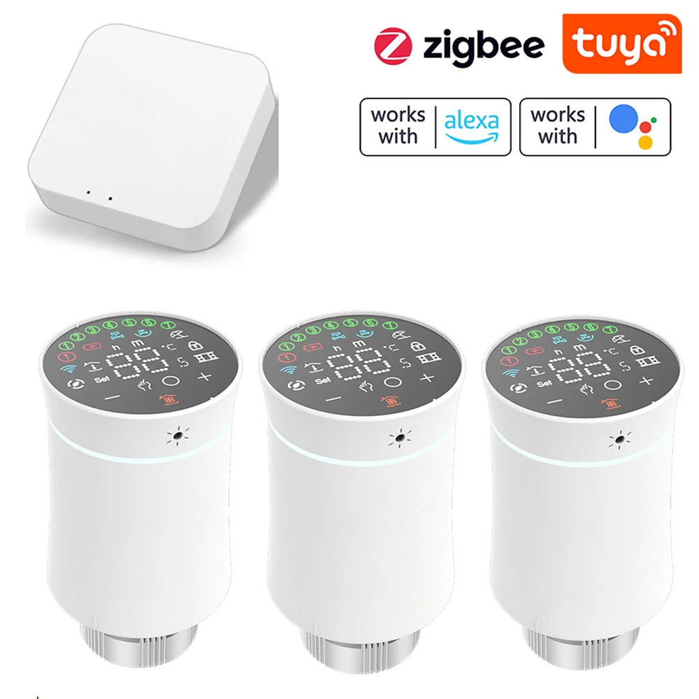 

Tuya Zigbee TRV Thermostatic Valve Intelligent Temperature Controller Constant Radiator Valve Thermostat Via Alexa Google Home