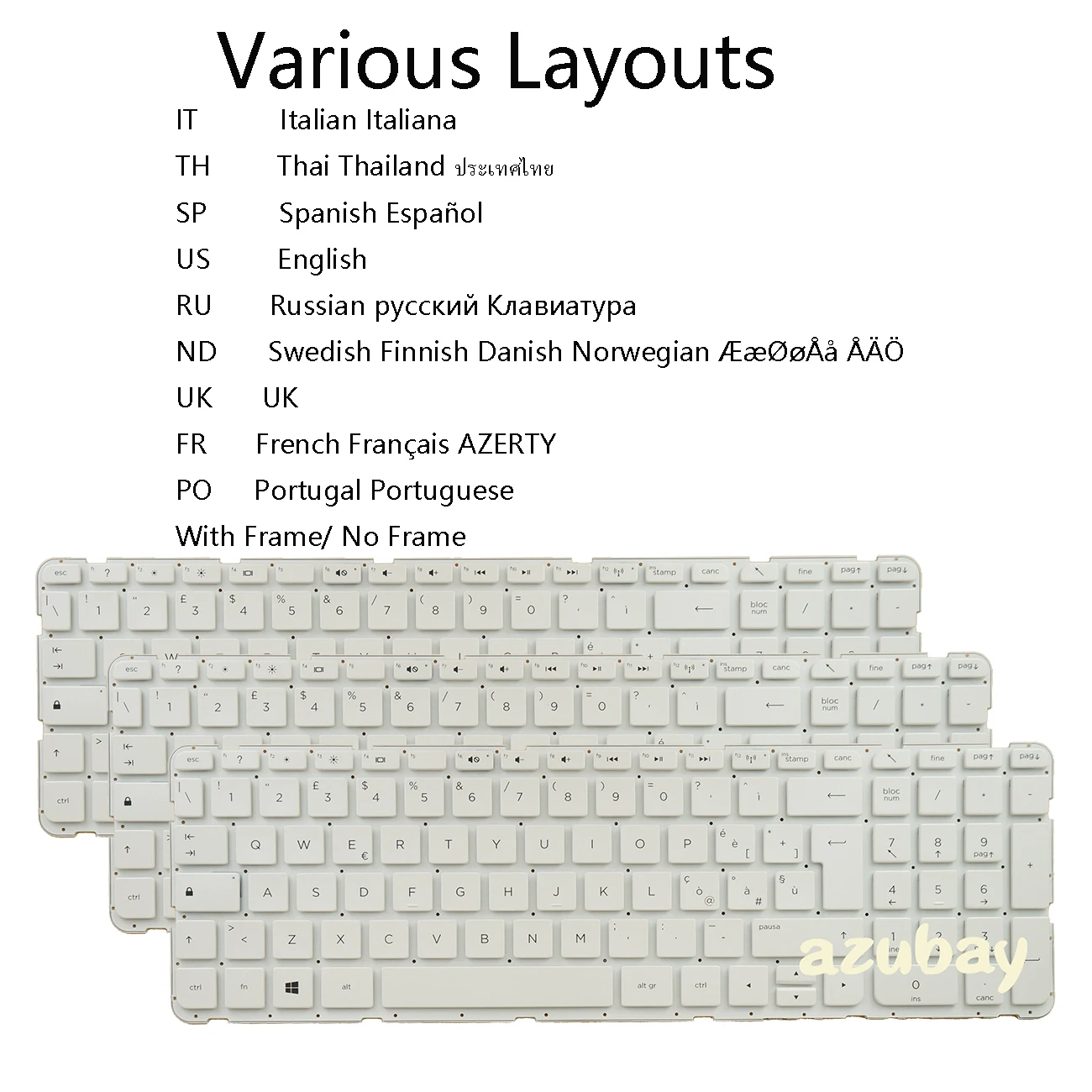 Белая клавиатура для HP Pavilion 15-e000 15t-e000 15t-n10 15z-e00 Italain THAI Spanish It US русский Nordic UK