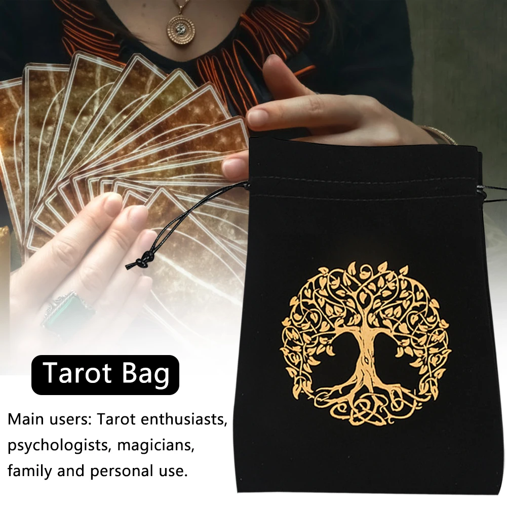 

Velvet Tarots Card Storage Bag Witch Divination Accessories Tarot Drawstring Package Board for Psychologists Magicians Family