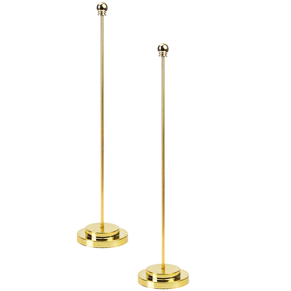

2 Pcs Table Runner Flag Pole Office Mini Holder Stick Plastic Practical Flagpole