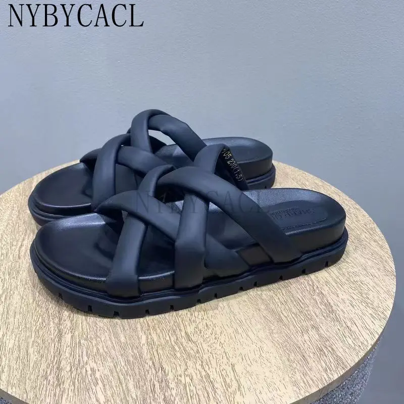 

Black Retro Summer Platform Sandals Korean Peep Toe Hollow Comfor Roman Shoes 2022 Fashion Outdoor Non-Slip Casual Beach Shoes