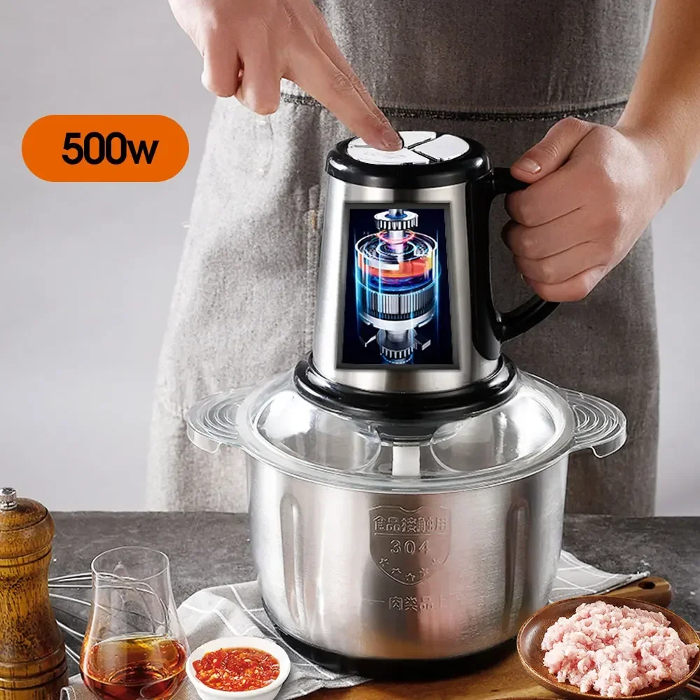 Электрический кухонный комбайн измельчитель 3 скорости 5 л блендер мясорубка для