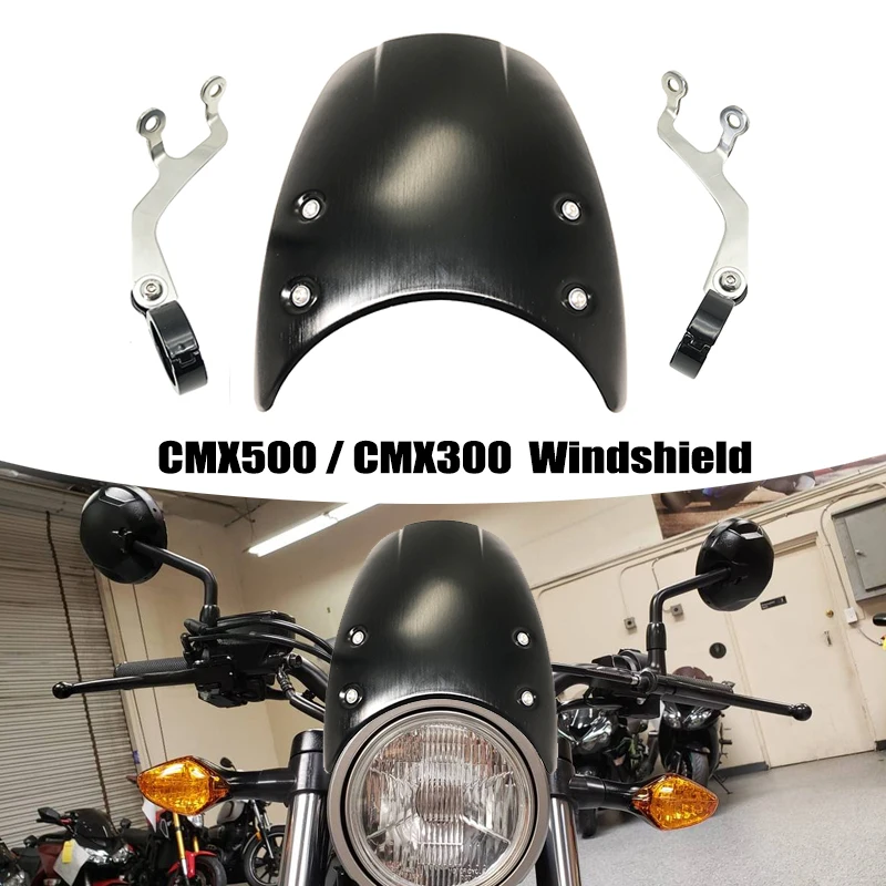 

For HONDA CMX500 CMX300 REBEL CMX 500 300 2017-2021 Motorcycle Aluminum Windscreen Windshield Deflector Protector Wind Screen