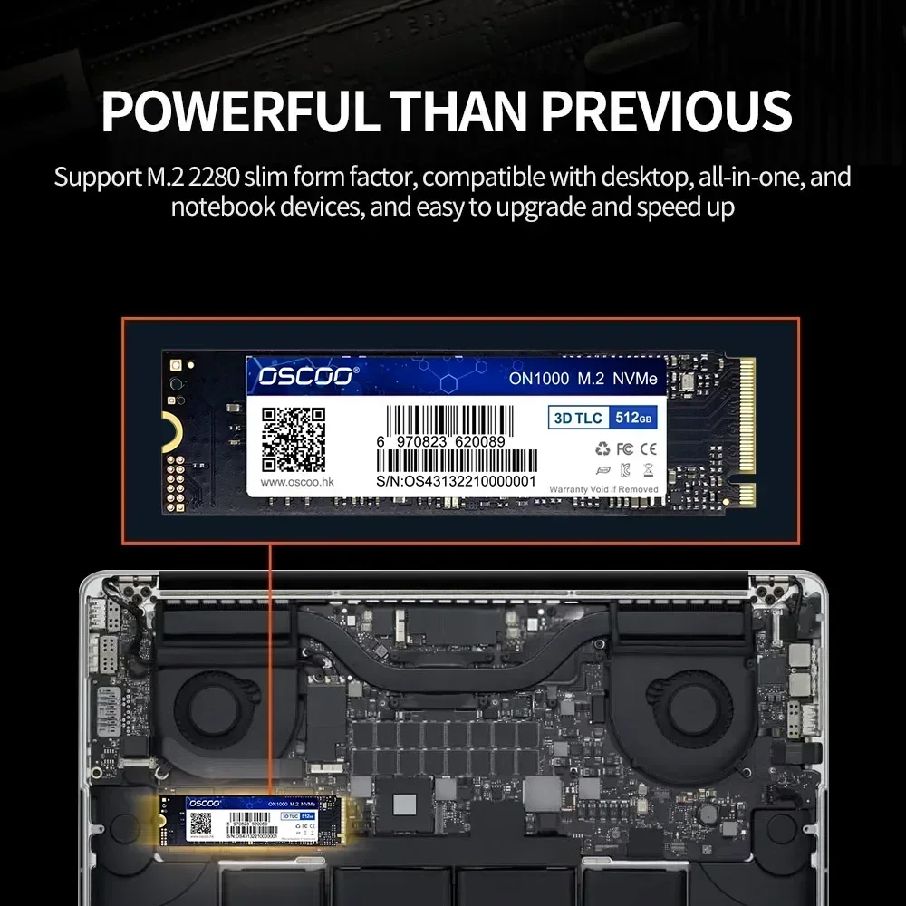 Высокоскоростной игровой SSD OSCOO 5200 МБ/с NVMe 1 ТБ PCIe 4 0 M.2 2280 твердотельный накопитель