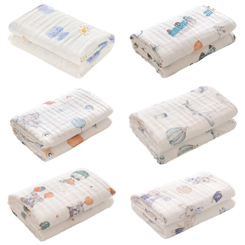 

67JC Хлопковое полотенце для младенцев 6 слоев детское банное полотенце детское полотенце Ультра-абсорбирующее дышащее полотенце для младенцев одеяло для новорожденных