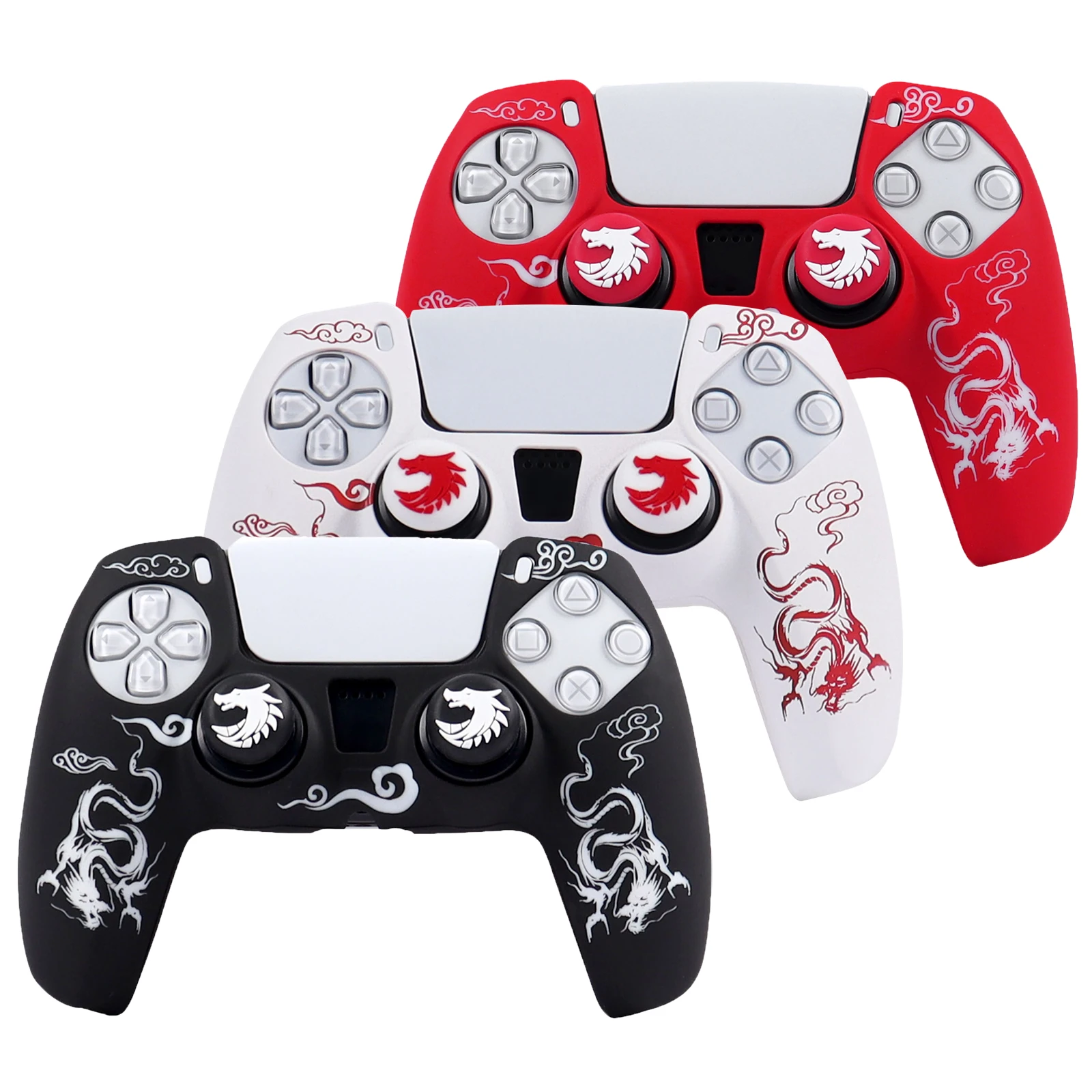 Rzeźba laserowa Miękka silikonowa osłona na kontroler PS5 Skórka Etui gamepad Joystick Akcesoria