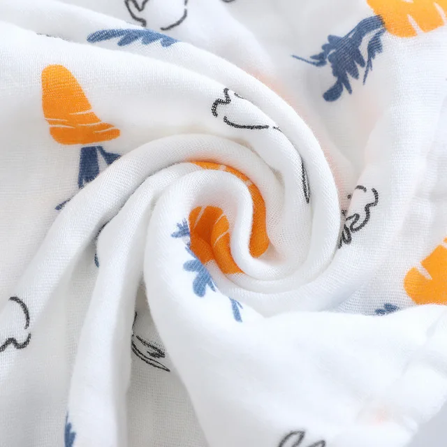 Soft Newborn Muslin Handkerchief Infant Cartoon Cotton Feeding Towel Bibs Absorbent Saliva Burp Cloth Baby Stuff 25x50CM 4