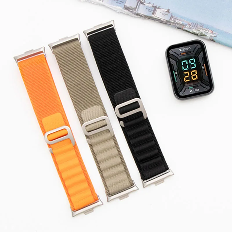 Нейлоновый ремешок для часов Xiaomi MI Band 9 8 Pro MiBand дышащий спортивный плетеный Red Mi Watch