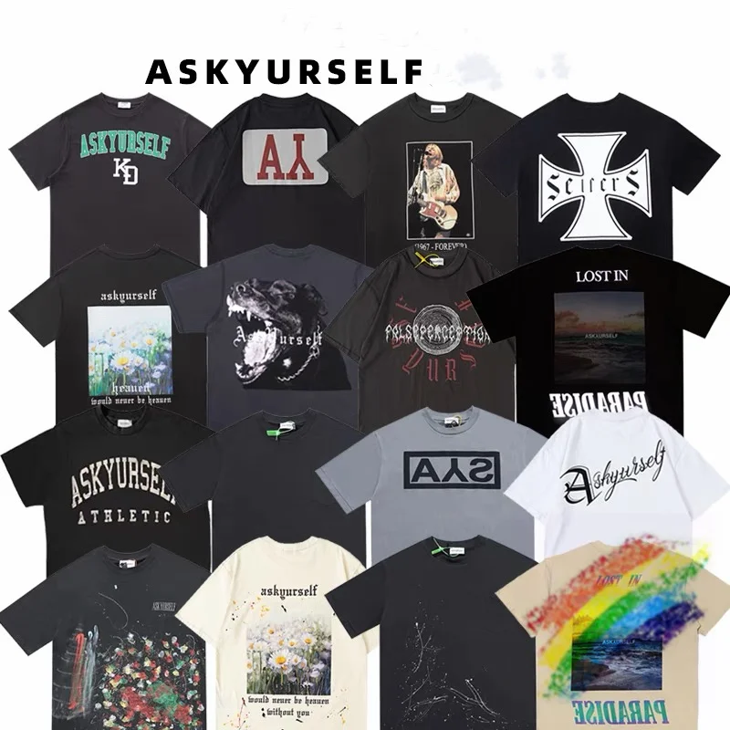 

2022ss Askyurself T-shirt Men Women 1:1 High Street Askyurself T Shirt Tops Tee Short Sleeve