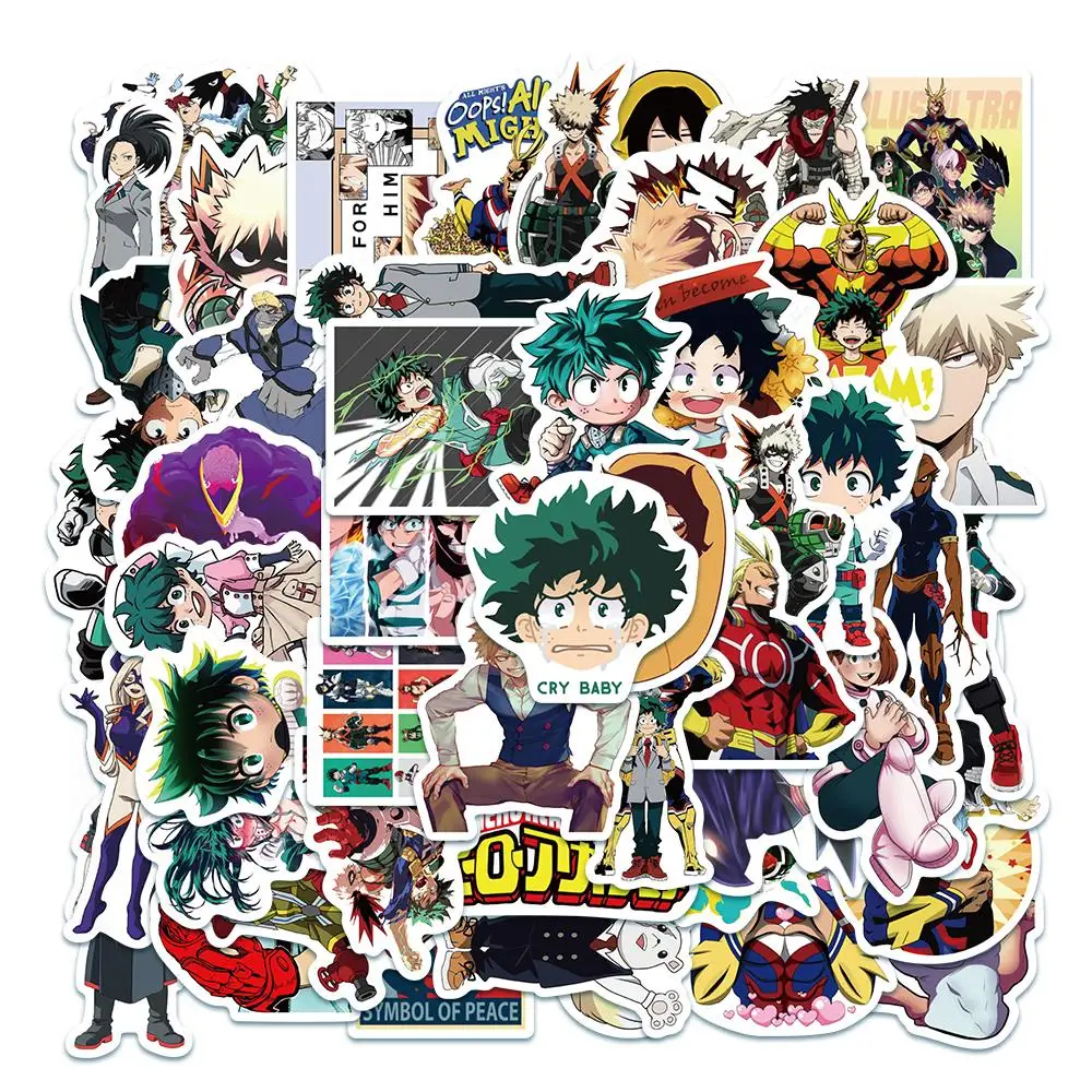 

10/50Pcs Japanese Anime My Hero Academia Stickers For Laptop Motorcycle Skateboard Luggage Phone Decal Waterproof Stickers