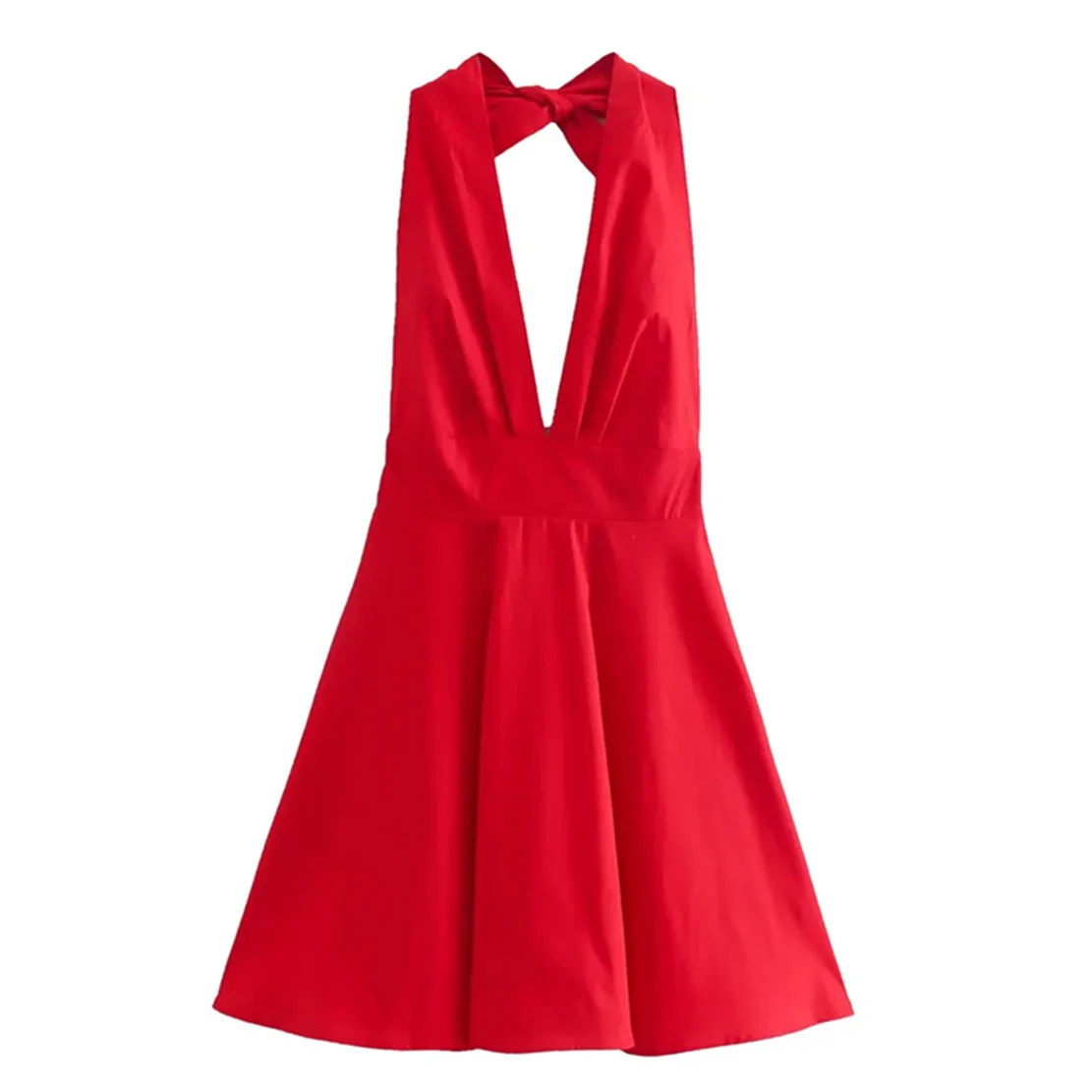 

Jenny & Dave 2022 Ins BloggerColor Сексуальное вечернее модное красное мини-платье с лямкой на шее для женщин