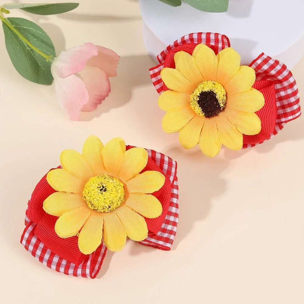 Oaoleer 2 шт. милые заколки для волос с цветком подсолнуха девочек ручной работы