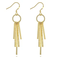 18k gold plated fashion jewelry hypoallergenic retro five columns dangle earrings decorative new brand 2022