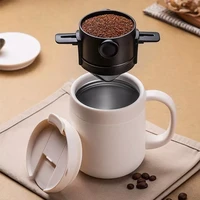 portable reusable pour over coffee filter with stainless steel dripper cone serve 1 2 cup coffee for camping travel office