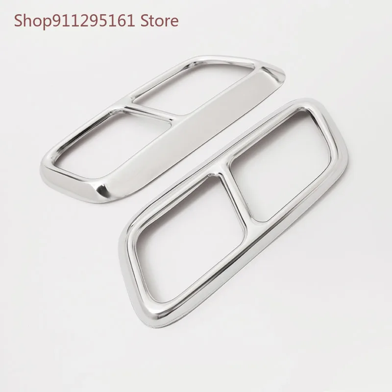 

Блестящая Серебристая хромированная накладка на выхлопную трубу из нержавеющей стали, 2 шт., аксессуары для Range Rover Sport 2018 2019 2020 года