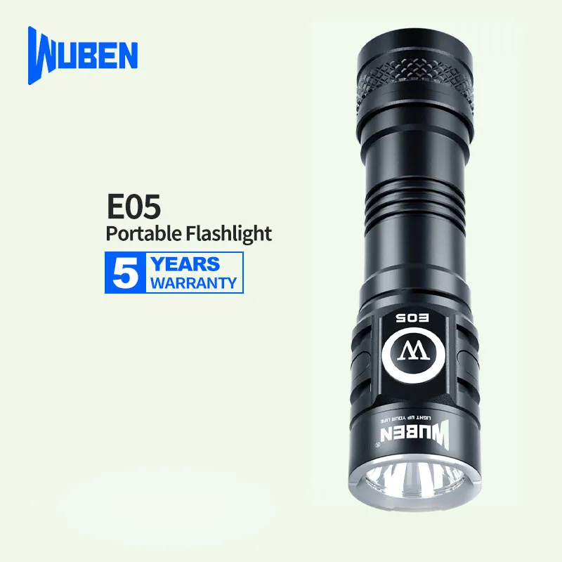 

Wuben E05 Portable Magnetic Flashlight with USB Charging Port 14500 Battery, Turbo Lighting Modes 900 Lumen, IP68 Waterproof