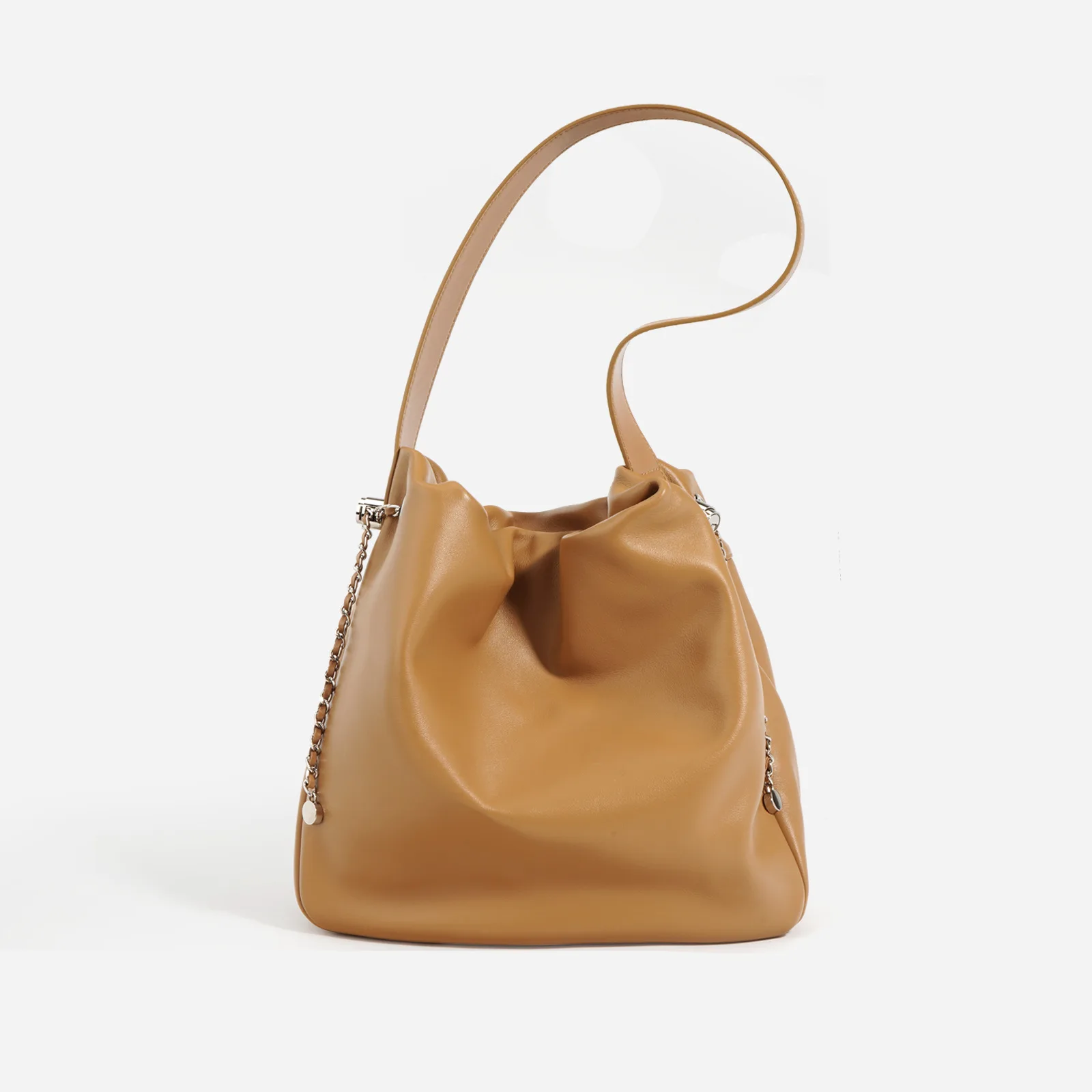 2023 Summer New Arrival Genuine Leather Shoulder Bucket Bags for Women Simple and Versatile Design Large Capacity Handbags