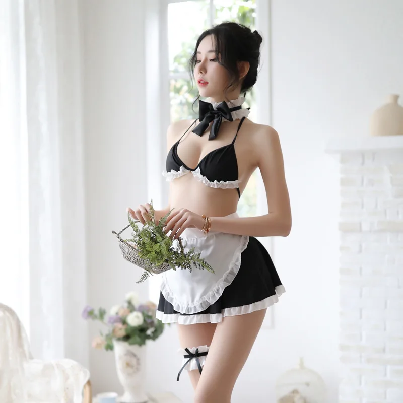 

Платье-комбинация Housemaid, сексуальное нижнее белье, порно, комбинация, Эротическая Пижама, нижнее белье, кружевное женское нижнее белье с бан...