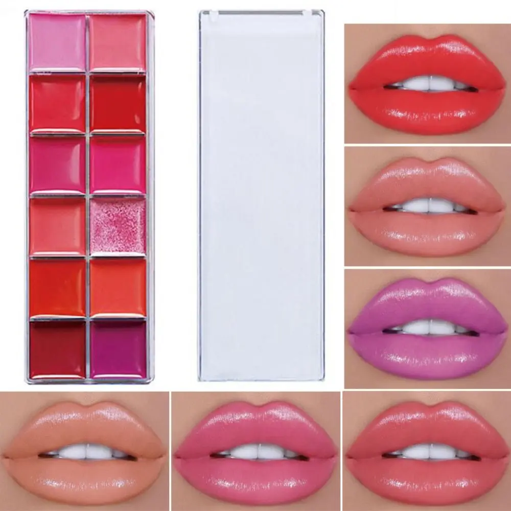 

12 Colors Women Moisturizing Long Lasting Lip Gloss Palette Girls Nude Cosmetic Makeup Lip Tools Lipstick Female