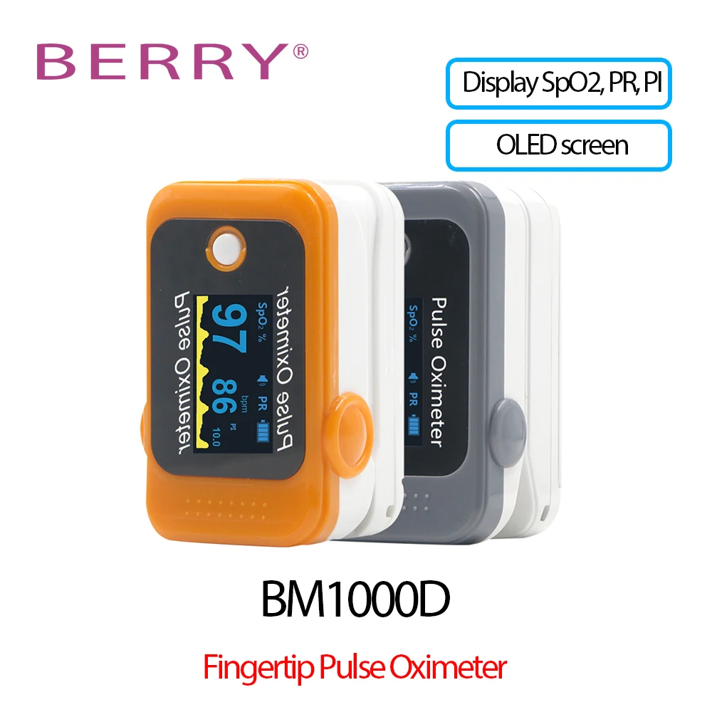 

BERRY OLED Finger Oximeter Blood Oxygen Spo2 Pulse Oximeter PR Fingertip Portable Oximeters Saturation Meter Heart Rate Monitor