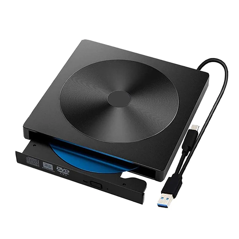 

USB External Mobile Optical Drive Type-C+USB3.0 Dual Interface DVD-ROM/CD-ROM/DVD-R/DVD + R 8X/DVD-RW 4X/CD-R 24X Burner