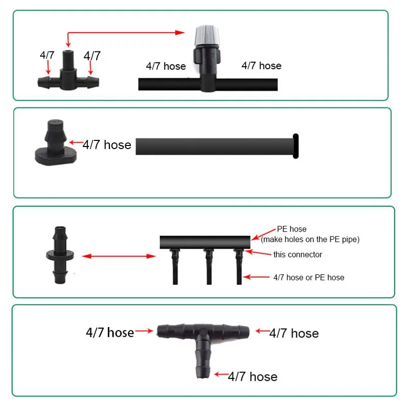 5-метровая автоматическая система полива сада 4/7 мм трубка садовые насадки для