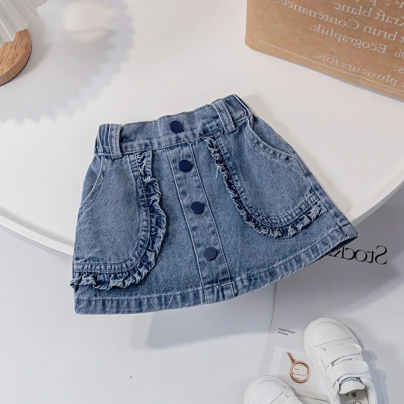 

Summer Girls Denim Skirt Children's Korean Version Matching Half Skirt
