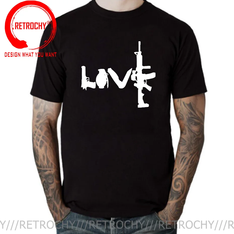 

Черная Мужская футболка с надписью Love Guns AK-47 AK47 AK 47