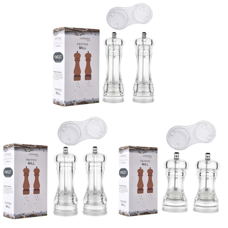 Акриловая прозрачная мельница для измельчения морской соли ручная черного перца