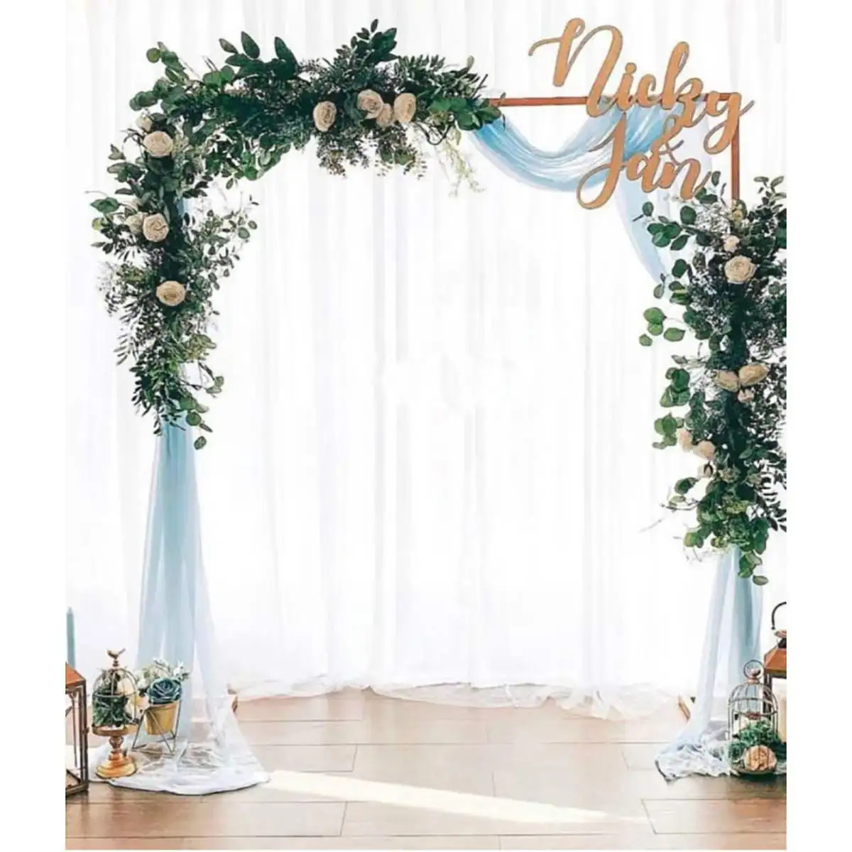 

2M X 2M Wedding Stage Background Frame Wrought Iron Decorative Flower Stand Custom Wedding Square Arch Shelf Wedding Decor
