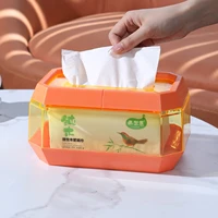 simple tissue storage box with spring multipurpose toilet paper organizer durable wall mounted office desktop tissue box
