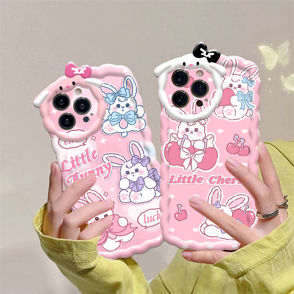 

Korea Popular Phone Case for iPhone 11 13 Pro 14 12 Plus X XS Max XR Cartoon Bunny Pattern Gifts for Women Girls