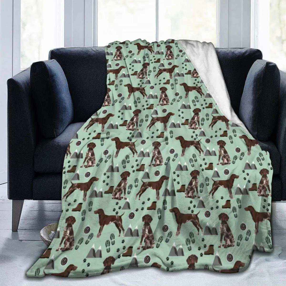 

Blankets and Throws for Sofa Winter Warm Bedding German Rottweiler Print Thin Quilts for Office Nap Blankets Grey Flannel Fleece